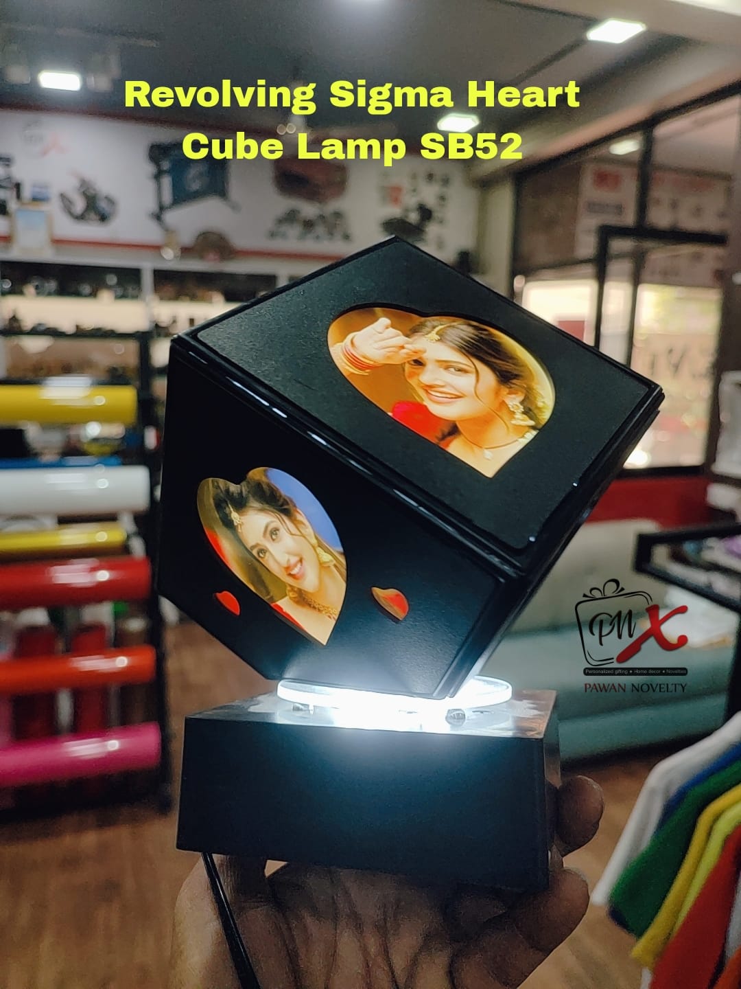 Revolving Sigma Heart Cube Lamp